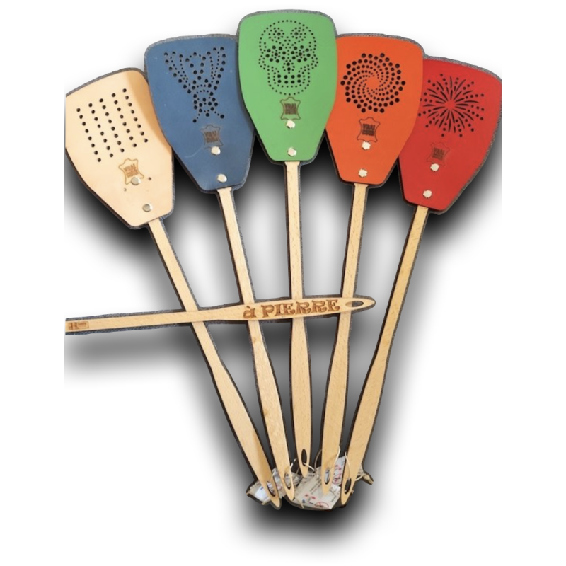 Tapette à Mouche en Cuir Personnalisable